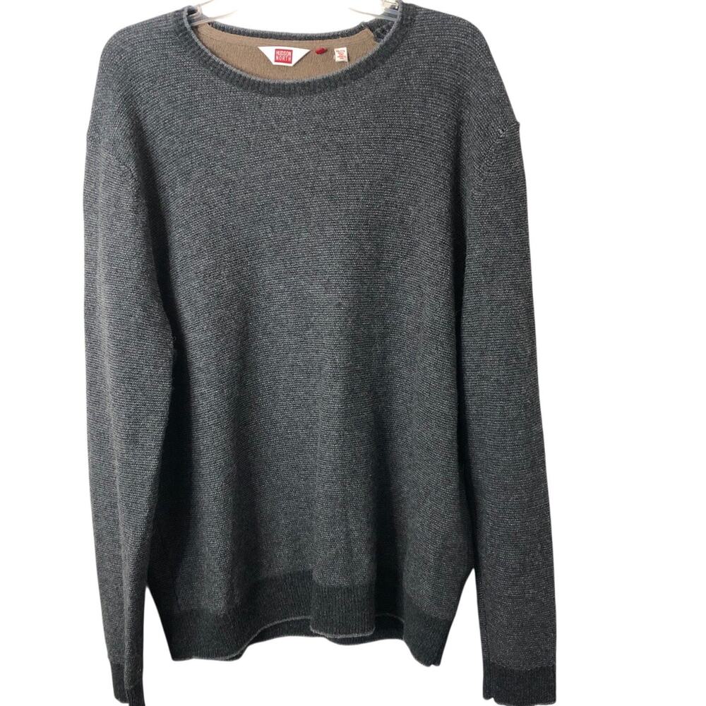 Hudson North Men's Heather Gray Wool Blend Long Sleeve Sweater Size XXL